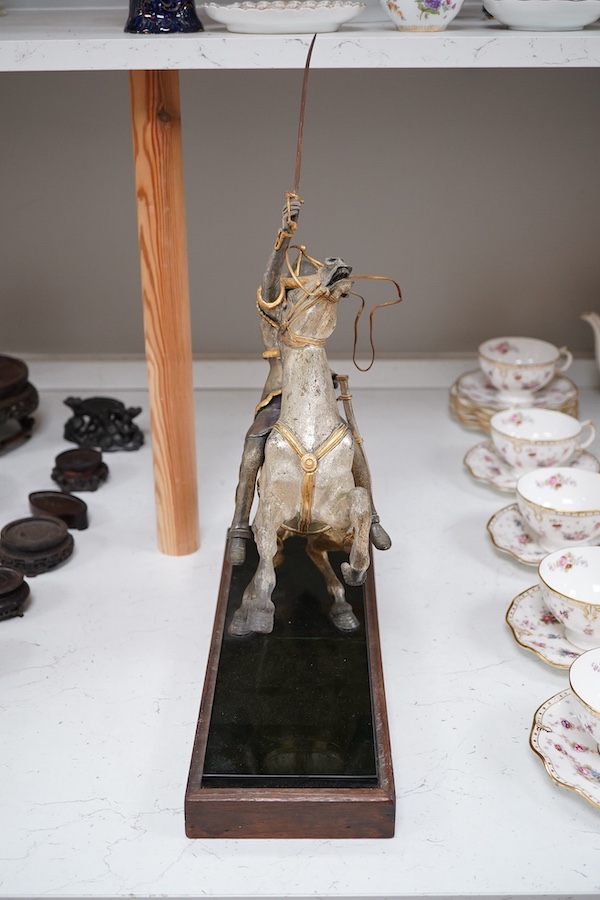 A 20th century model of a warrior on horseback, after Guiseppe Vasari